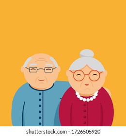 ilustración plana vectorial de abuelos con espacio vacío
