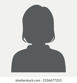 Ilustración plana vectorial en color gris. Avatar, perfil de usuario, icono de persona, imagen de perfil. Adecuado para perfiles de medios sociales, iconos, salvapantallas y como plantilla.