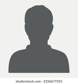 Ilustración plana vectorial en color gris. Avatar, perfil de usuario, icono de persona, imagen de perfil. Adecuado para perfiles de medios sociales, iconos, salvapantallas y como plantilla.