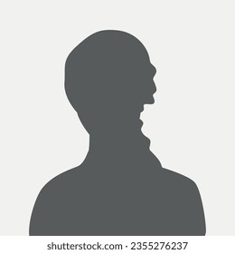 Ilustración plana vectorial en color gris. Avatar, perfil de usuario, icono de persona, imagen de perfil. Adecuado para perfiles de medios sociales, iconos, salvapantallas y como plantilla.