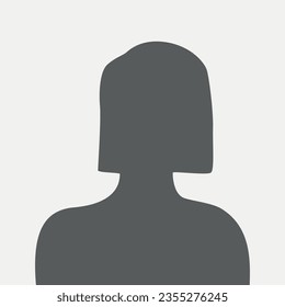 Ilustración plana vectorial en color gris. Avatar, perfil de usuario, icono de persona, imagen de perfil. Adecuado para perfiles de medios sociales, iconos, salvapantallas y como plantilla.