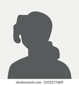 Ilustración plana vectorial en color gris. Avatar, perfil de usuario, icono de persona, imagen de perfil. Adecuado para perfiles de medios sociales, iconos, salvapantallas y como plantilla.