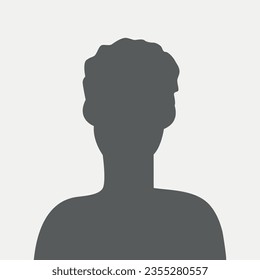 Vector flat illustration in gray color. Avatar, user profile, person icon, profile picture. Suitable for social media profiles, icons, screensavers and as a template.