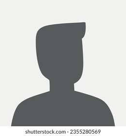 Ilustración plana vectorial en color gris. Avatar, perfil de usuario, icono de persona, imagen de perfil. Adecuado para perfiles de medios sociales, iconos, salvapantallas y como plantilla.