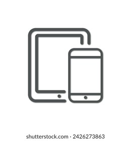 Vector flat illustration. Gray device on a white background. The concept of electronic devices. Suitable for social networks, icons, screensavers and as a template.