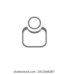 Vector flat illustration in gray scale. Avatars, user profiles, people icons, gender neutral silhouettes, profile pictures. User login or authentication icon, human person symbol.