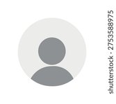 Vector flat illustration in grayscale. Avatar, user profile, person icon, gender neutral silhouette, profile picture. Suitable for social media profiles, icons, screensavers and as a template.