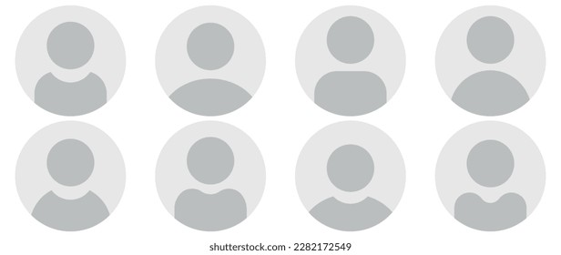 Vector flat illustration in grayscale. Avatar, user profile, person icon, gender neutral silhouette, profile picture. Suitable for social media profiles, icons, screensavers and as a template.