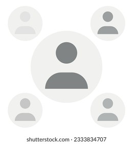 Vector flat illustration in grayscale. Avatar, user profile, person icon, gender neutral silhouette, profile picture. Suitable for social media profiles, icons, screensavers and as a template.