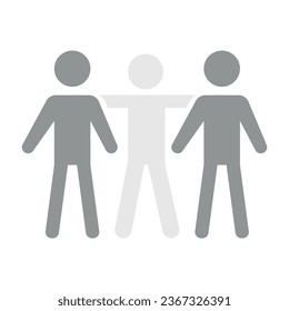 Vector flat illustration in grayscale. Avatar, user profile, person icon, profile picture. Suitable for social media profiles, icons, screensavers and as a template.