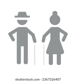 Vector flat illustration in grayscale. Avatar, user profile, person icon, profile picture. Suitable for social media profiles, icons, screensavers and as a template.