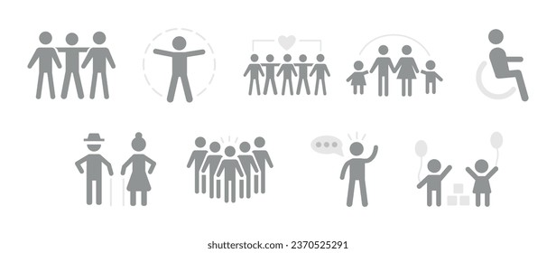 Vector flat illustration in grayscale. Avatar, user profile, person icon, profile picture. Suitable for social media profiles, icons, screensavers and as a template.
