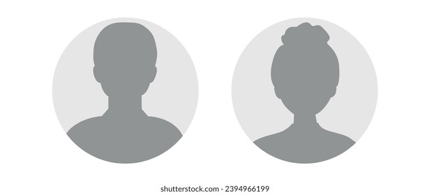 Vector flat illustration in grayscale. Avatar, user profile, person icon, profile picture. Suitable for social media profiles, icons, screensavers and as a template.