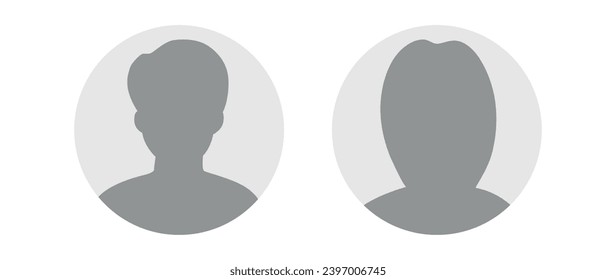 Vector flat illustration in grayscale. Avatar, user profile, person icon, profile picture. Suitable for social media profiles, icons, screensavers and as a template.