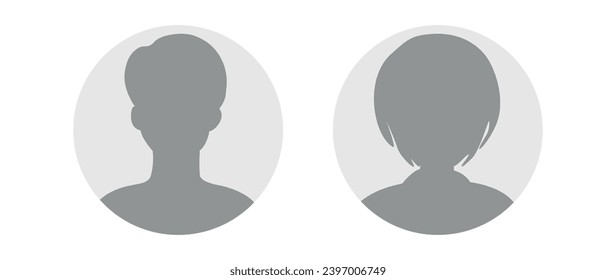 Vector flat illustration in grayscale. Avatar, user profile, person icon, profile picture. Suitable for social media profiles, icons, screensavers and as a template.