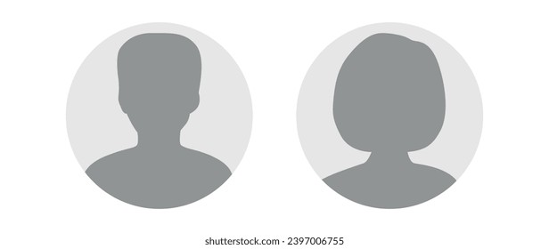 Vector flat illustration in grayscale. Avatar, user profile, person icon, profile picture. Suitable for social media profiles, icons, screensavers and as a template.