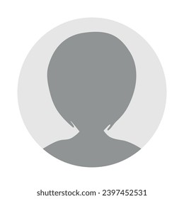Vector flat illustration in grayscale. Avatar, user profile, person icon, profile picture. Business profile of a woman. Suitable for social media profiles, icons, screensavers and as a template.