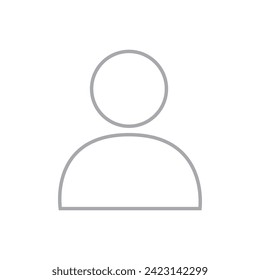 Vector flat illustration in grayscale. Avatar, user profile, person icon, gender neutral silhouette, profile picture. Suitable for social media profiles, icons, screensavers and as a template.