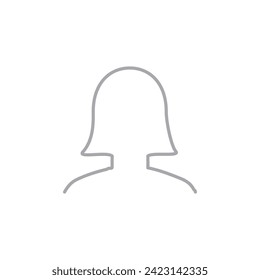 Ilustración plana vectorial en escala de grises. Avatar, perfil de usuario, icono de persona, silueta neutral de género, imagen de perfil. Adecuado para perfiles de medios sociales, iconos, salvapantallas y como plantilla.