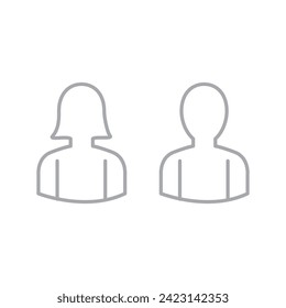 Vektorflache Illustration auf Graustufen. Avatar, Benutzerprofil, Personensymbol, geschlechtsneutrale Silhouette, Profilbild. Geeignet für Profile, Symbole, Bildschirmschoner und als Vorlage.