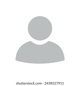 Vector flat illustration in grayscale. Avatar, user profile, person icon, gender neutral silhouette, profile picture. Suitable for social media profiles, icons, screensavers and as a template.