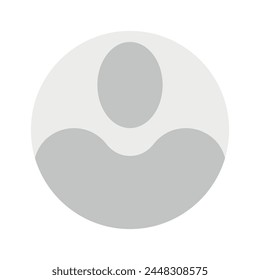 Vector flat illustration in grayscale. Avatar, user profile, person icon, gender neutral silhouette, profile picture. Suitable for social media profiles, icons, screensavers and as a template.