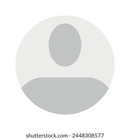 Vector flat illustration in grayscale. Avatar, user profile, person icon, gender neutral silhouette, profile picture. Suitable for social media profiles, icons, screensavers and as a template.