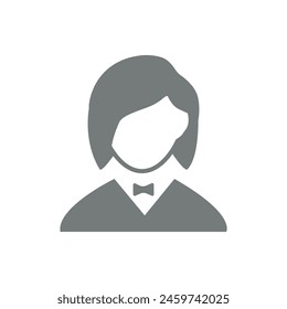 Vector flat illustration in grayscale. Avatar, user profile, person icon, profile picture. Suitable for social media profiles, icons, screensavers and as a template.