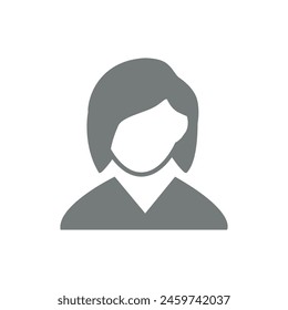 Ilustración Vector en escala de grises. Avatar, perfil de usuario, icono de persona, imagen de perfil. Adecuado para perfiles de redes sociales, íconos, protectores de pantalla y como Plantilla.