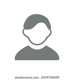 Vector flat illustration in grayscale. Avatar, user profile, person icon, profile picture. Suitable for social media profiles, icons, screensavers and as a template.