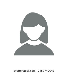Vector flat illustration in grayscale. Avatar, user profile, person icon, profile picture. Suitable for social media profiles, icons, screensavers and as a template.