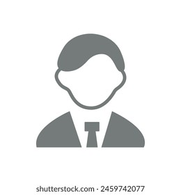 Vector flat illustration in grayscale. Avatar, user profile, person icon, profile picture. Suitable for social media profiles, icons, screensavers and as a template.