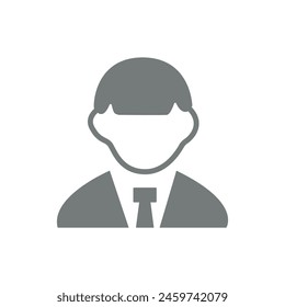 Vector flat illustration in grayscale. Avatar, user profile, person icon, profile picture. Suitable for social media profiles, icons, screensavers and as a template.