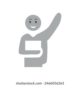 Vector flat illustration in grayscale. Avatar, user profile, person icon, profile picture. Suitable for social media profiles, icons, screensavers and as a template.