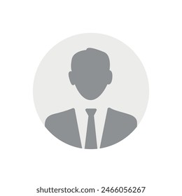 Vector flat illustration in grayscale. Avatar, user profile, person icon, profile picture. Suitable for social media profiles, icons, screensavers and as a template.