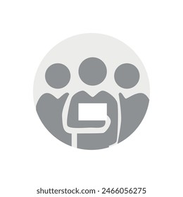 Vector flat illustration in grayscale. Avatar, user profile, person icon, profile picture. Suitable for social media profiles, icons, screensavers and as a template.