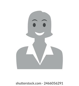 Vector flat illustration in grayscale. Avatar, user profile, person icon, profile picture. Suitable for social media profiles, icons, screensavers and as a template.