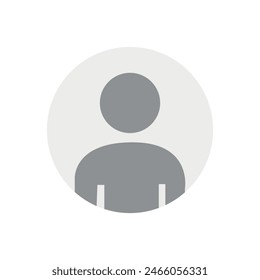 Vector flat illustration in grayscale. Avatar, user profile, person icon, profile picture. Suitable for social media profiles, icons, screensavers and as a template.