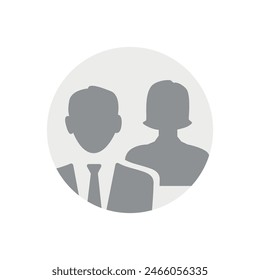Vector flat illustration in grayscale. Avatar, user profile, person icon, profile picture. Suitable for social media profiles, icons, screensavers and as a template.
