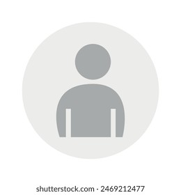 Vector flat illustration in grayscale. Avatar, user profile, person icon, gender neutral silhouette, profile picture. Suitable for social media profiles, icons, screensavers and as a template.