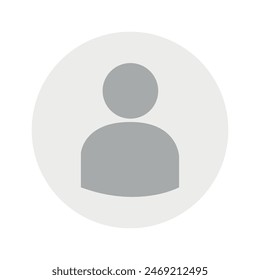 Vector flat illustration in grayscale. Avatar, user profile, person icon, gender neutral silhouette, profile picture. Suitable for social media profiles, icons, screensavers and as a template.