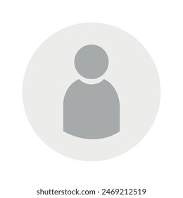 Vector flat illustration in grayscale. Avatar, user profile, person icon, gender neutral silhouette, profile picture. Suitable for social media profiles, icons, screensavers and as a template.