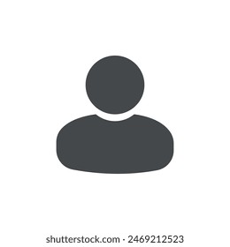 Vector flat illustration in grayscale. Avatar, user profile, person icon, gender neutral silhouette, profile picture. Suitable for social media profiles, icons, screensavers and as a template.
