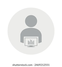 Ilustración Vector en escala de grises. Avatar, perfil de usuario, icono de persona, silueta neutral de género, imagen de perfil. Adecuado para perfiles de redes sociales, íconos, protectores de pantalla y como Plantilla.