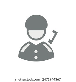 Vector flat illustration in grayscale. Avatar, user profile, person icon, gender neutral silhouette, profile picture. Suitable for social media profiles, icons, screensavers and as a template.