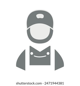 Vector flat illustration in grayscale. Avatar, user profile, person icon, gender neutral silhouette, profile picture. Suitable for social media profiles, icons, screensavers and as a template.