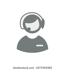 Vector flat illustration in grayscale. Avatar, user profile, person icon, gender neutral silhouette, profile picture. Suitable for social media profiles, icons, screensavers and as a template.