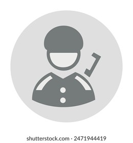 Flache Darstellung der Vektorgrafik in Graustufen. Avatar, Benutzerprofil, Person-Symbol, geschlechtsneutrale Silhouette, Profilbild. Geeignet für Social Media Profile, Icons, Bildschirmschoner und als Vorlage.