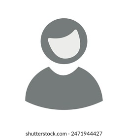 Vector flat illustration in grayscale. Avatar, user profile, person icon, gender neutral silhouette, profile picture. Suitable for social media profiles, icons, screensavers and as a template.
