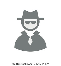 Vector flat illustration in grayscale. Avatar, user profile, person icon, gender neutral silhouette, profile picture. Suitable for social media profiles, icons, screensavers and as a template.
